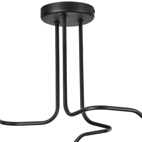 DOMINO lampa sufitowa 3-punktowa supełek czarna E27 DOMINO lampa sufitowa 3-punktowa supełek czarna E27
