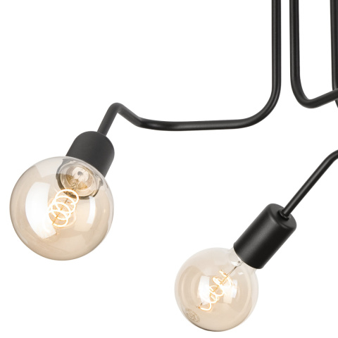 DOMINO lampa sufitowa 3-punktowa supełek czarna E27 DOMINO lampa sufitowa 3-punktowa supełek czarna E27