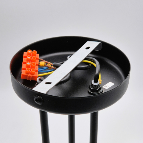 DOMINO lampa sufitowa 3-punktowa supełek czarna E27 DOMINO lampa sufitowa 3-punktowa supełek czarna E27