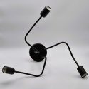 DOMINO lampa sufitowa 3-punktowa supełek czarna E27
