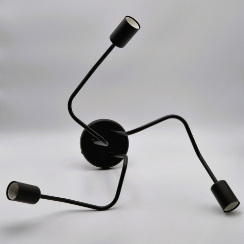 DOMINO lampa sufitowa 3-punktowa supełek czarna E27 DOMINO lampa sufitowa 3-punktowa supełek czarna E27