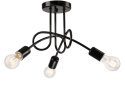 RONDA lampa sufitowa 3-punktowa supełek czarna E27