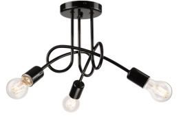 RONDA lampa sufitowa 3-punktowa supełek czarna E27