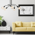 DOMINO lampa sufitowa 5-punktowa supełek czarna E27