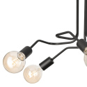 DOMINO lampa sufitowa 5-punktowa supełek czarna E27