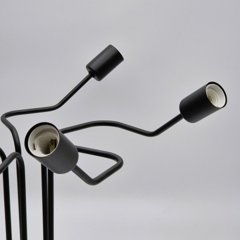 DOMINO lampa sufitowa 5-punktowa supełek czarna E27 DOMINO lampa sufitowa 5-punktowa supełek czarna E27