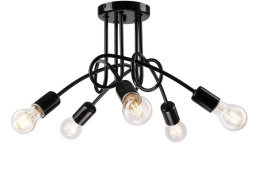RONDA lampa sufitowa 5-punktowa supełek czarna E27
