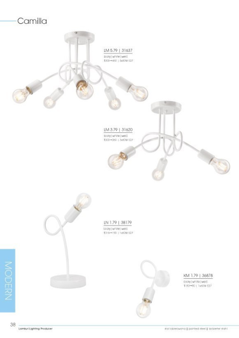 RONDA lampa sufitowa 5-punktowa supełek czarna E27 RONDA lampa sufitowa 5-punktowa supełek czarna E27