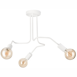 DOMINO lampa sufitowa 3-punktowa supełek biała E27