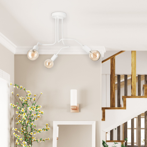 DOMINO lampa sufitowa 3-punktowa supełek biała E27 DOMINO lampa sufitowa 3-punktowa supełek biała E27