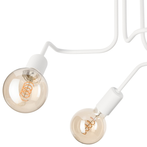 DOMINO lampa sufitowa 3-punktowa supełek biała E27 DOMINO lampa sufitowa 3-punktowa supełek biała E27