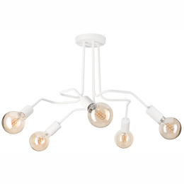 DOMINO lampa sufitowa 5-punktowa supełek biała E27