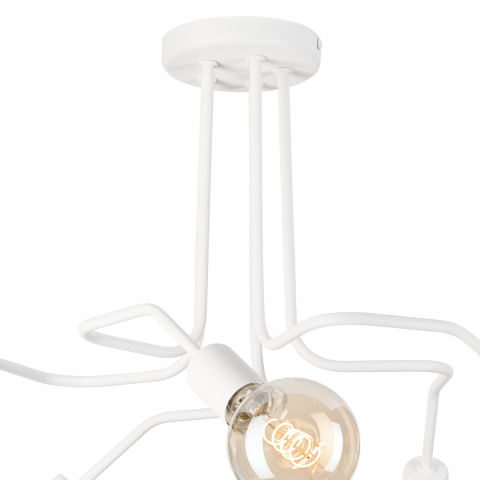 DOMINO lampa sufitowa 5-punktowa supełek biała E27 DOMINO lampa sufitowa 5-punktowa supełek biała E27