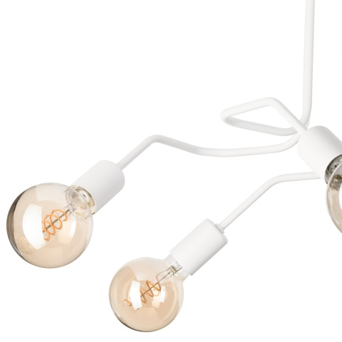 DOMINO lampa sufitowa 5-punktowa supełek biała E27 DOMINO lampa sufitowa 5-punktowa supełek biała E27
