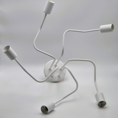DOMINO lampa sufitowa 5-punktowa supełek biała E27 DOMINO lampa sufitowa 5-punktowa supełek biała E27