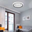 Plafon LED z wiatrakiem, GEMMA biały/czarny + pilot gratis