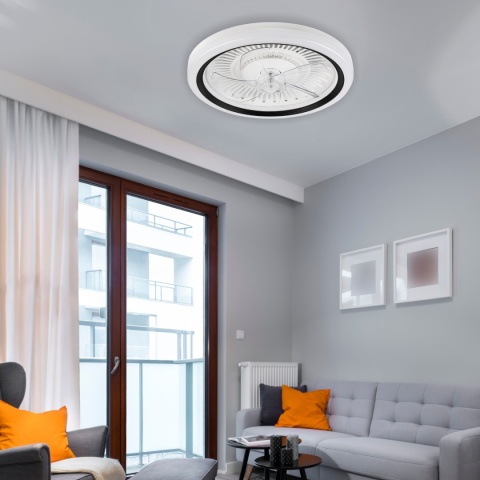 Plafon LED z wiatrakiem, GEMMA biały/czarny + pilot gratis Plafon LED z wiatrakiem, GEMMA biały/czarny + pilot gratis