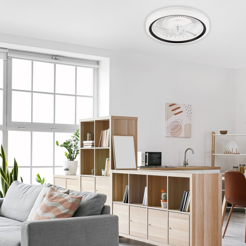 Plafon LED z wiatrakiem, GEMMA biały/czarny + pilot gratis Plafon LED z wiatrakiem, GEMMA biały/czarny + pilot gratis
