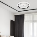 Plafon LED z wiatrakiem, GEMMA biały/czarny + pilot gratis