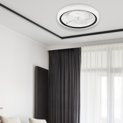 Plafon LED z wiatrakiem, GEMMA biały/czarny + pilot gratis Plafon LED z wiatrakiem, GEMMA biały/czarny + pilot gratis