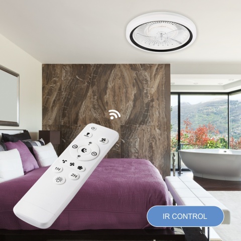 Plafon LED z wiatrakiem, GEMMA biały/czarny + pilot gratis Plafon LED z wiatrakiem, GEMMA biały/czarny + pilot gratis