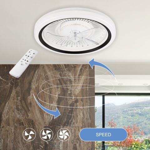 Plafon LED z wiatrakiem, GEMMA biały/czarny + pilot gratis Plafon LED z wiatrakiem, GEMMA biały/czarny + pilot gratis