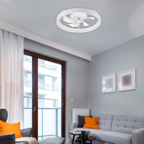 Plafon LED z wiatrakiem FARGO biały + pilot gratis Plafon LED z wiatrakiem FARGO biały + pilot gratis