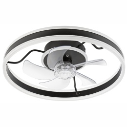Plafon LED z wiatrakiem, APOLLO biały/czarny + pilot gratis