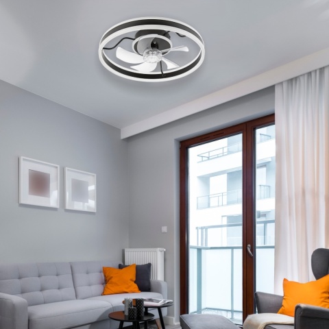 Plafon LED z wiatrakiem, APOLLO biały/czarny + pilot gratis Plafon LED z wiatrakiem, APOLLO biały/czarny + pilot gratis