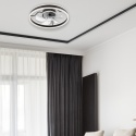 Plafon LED z wiatrakiem, APOLLO biały/czarny + pilot gratis