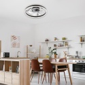Plafon LED z wiatrakiem, APOLLO biały/czarny + pilot gratis