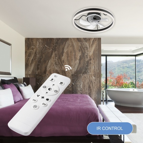 Plafon LED z wiatrakiem, APOLLO biały/czarny + pilot gratis Plafon LED z wiatrakiem, APOLLO biały/czarny + pilot gratis