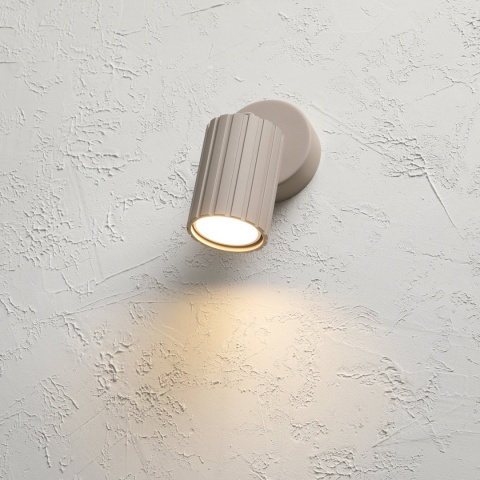 Kinkiet ścienny PRISMA - beżowy ryflowany klosz, GU10