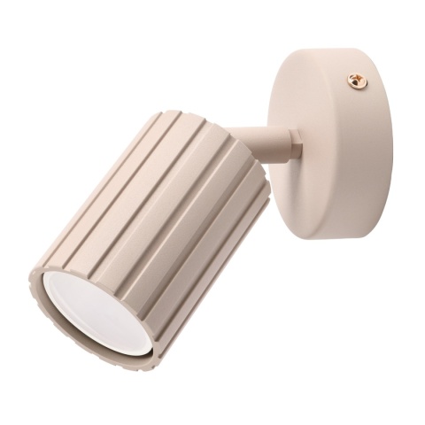 Kinkiet ścienny PRISMA - beżowy ryflowany klosz, GU10