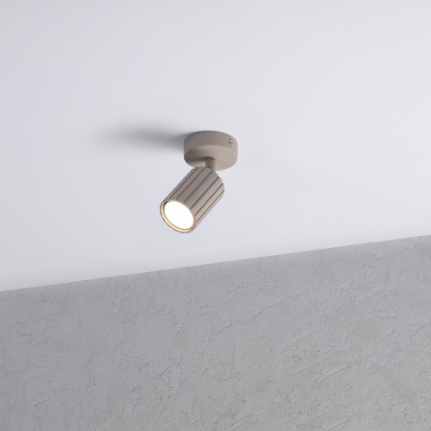 Kinkiet ścienny PRISMA - beżowy ryflowany klosz, GU10