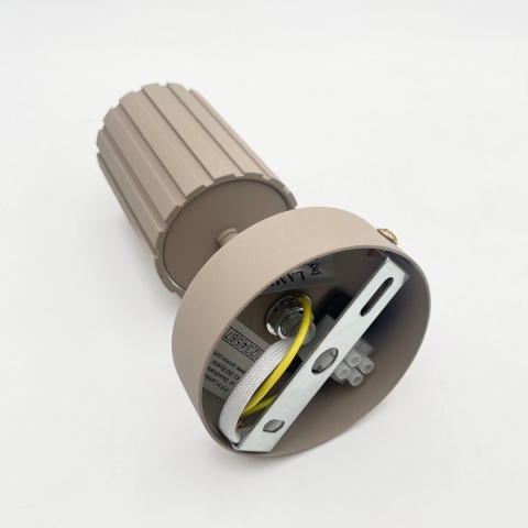 Kinkiet ścienny PRISMA - beżowy ryflowany klosz, GU10