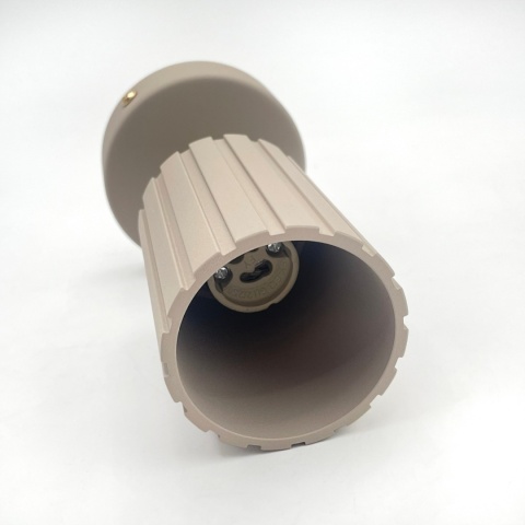 Kinkiet ścienny PRISMA - beżowy ryflowany klosz, GU10