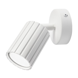 Kinkiet ścienny PRISMA - biały ryflowany klosz, GU10