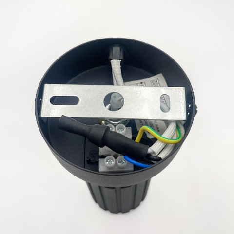 Kinkiet ścienny PRISMA z włącznikiem - czarny ryflowany klosz, GU10