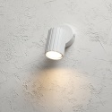 Kinkiet ścienny PRISMA z włącznikiem - biały ryflowany klosz, GU10
