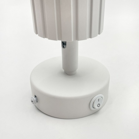 Kinkiet ścienny PRISMA z włącznikiem - biały ryflowany klosz, GU10