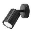 Kinkiet ścienny PRISMA - czarny ryflowany klosz, GU10