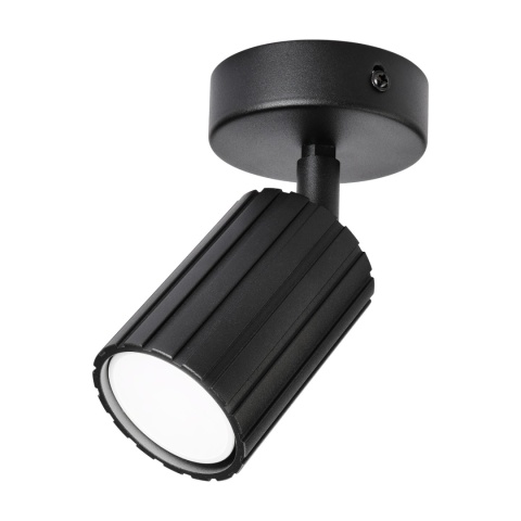 Kinkiet ścienny PRISMA - czarny ryflowany klosz, GU10
