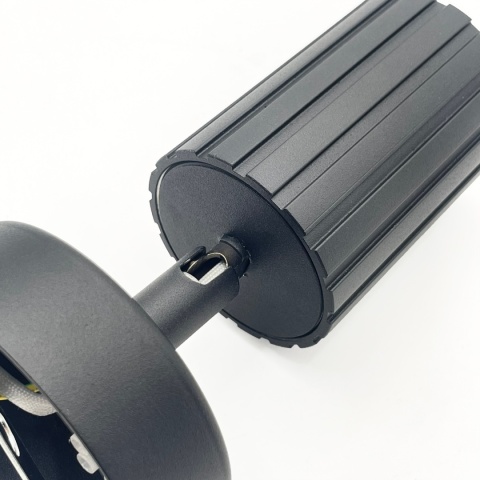 Kinkiet ścienny PRISMA - czarny ryflowany klosz, GU10