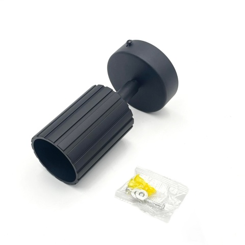 Kinkiet ścienny PRISMA - czarny ryflowany klosz, GU10