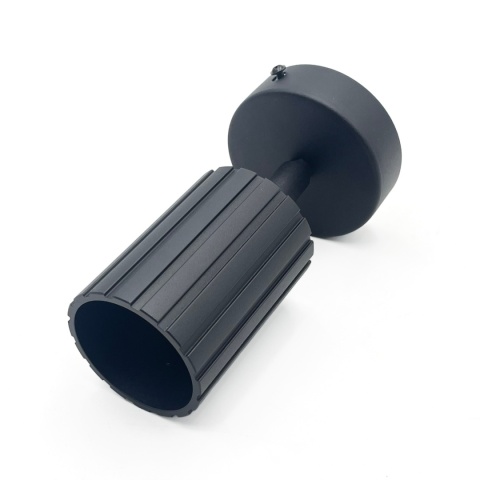 Kinkiet ścienny PRISMA - czarny ryflowany klosz, GU10