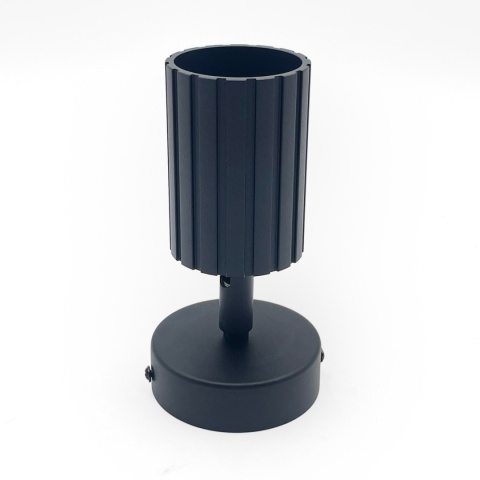 Kinkiet ścienny PRISMA - czarny ryflowany klosz, GU10