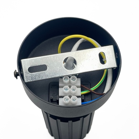 Kinkiet ścienny PRISMA - czarny ryflowany klosz, GU10