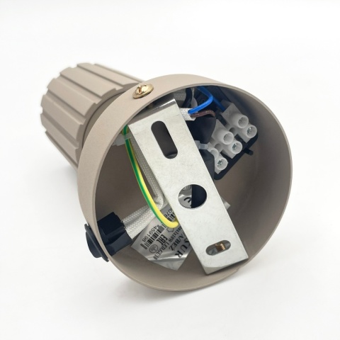 Kinkiet ścienny PRISMA z włącznikiem - beżowy ryflowany klosz, GU10