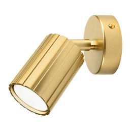 Kinkiet ścienny PRISMA - złoty ryflowany klosz, GU10